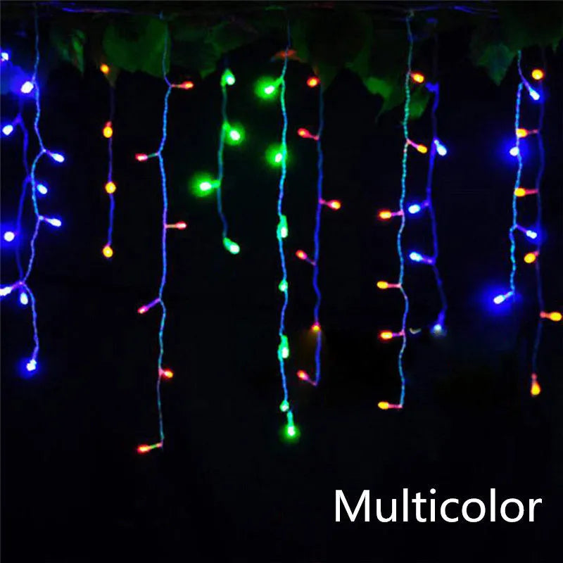 5M 16.4ft Droop 0.4m 0.5m 0.6m LED String Lights Curtain Icicle Garland for Christmas Holiday Wedding Party Outdoor Decoration