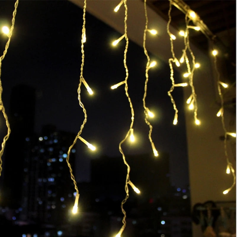 220V/110V Garden Xmas Wedding Party Lights 4.5m Droop 0.4-0.6m curtain icicle led string lights christmas outdoor decoration