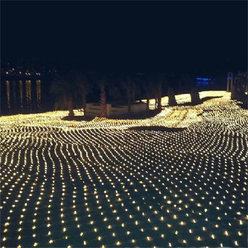 3M*2M 1.5M*1.5M LED Net Lights Courtyard Waterproof Flashing String Lights Christmas Xmas Outdoor Garden Patio Fairy Decoration