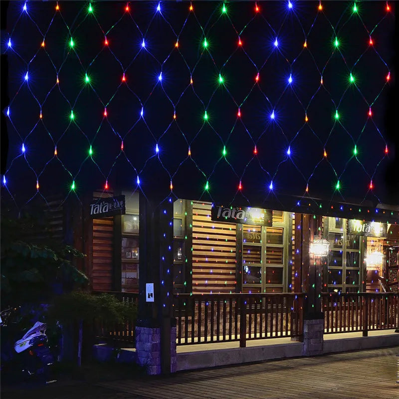 1.5x1.5m 96leds 8 Modes 220V Net LED String Light Festival Christmas Decoration New Year Wedding Ceremony Waterproof