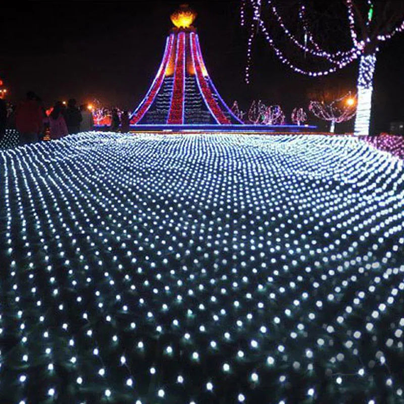 LED Net Christmas Lights 3M x 2M 204LEDS AC110V/220V Led Mesh led Net Lights Garland Lights Waterproof For Xmas New year Holiday