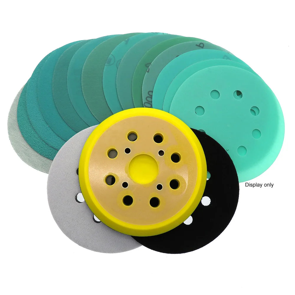 15Pcs 5 Inch 125MM 8 Holes 60 to 2000 Grits Hook and Loop Polyester Film Sandpaper Sanding Disc Abrasive Polishing Tools