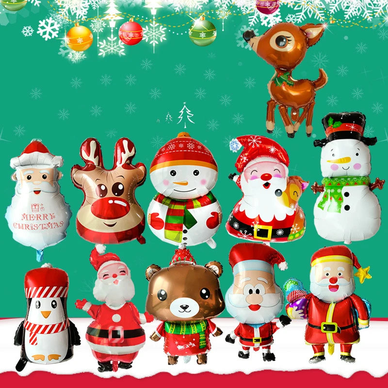 Christmas Balloons Christmas Party Decoration Balloons Santa Claus Christmas Elk Snowman Penguin Decoration Balloons