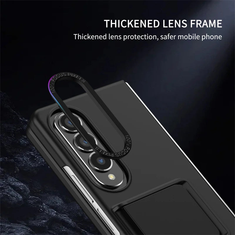 Hidden Kickstand Hybrid Stand Bracket Phone Case for Samsung Galaxy Z Fold 4 3 5G ZFold Fold4 Fold3 Camera Protector Hard Cover