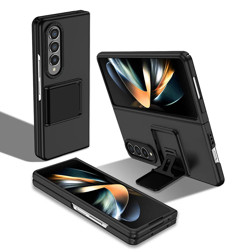 Hidden Kickstand Hybrid Stand Bracket Phone Case for Samsung Galaxy Z Fold 4 3 5G ZFold Fold4 Fold3 Camera Protector Hard Cover