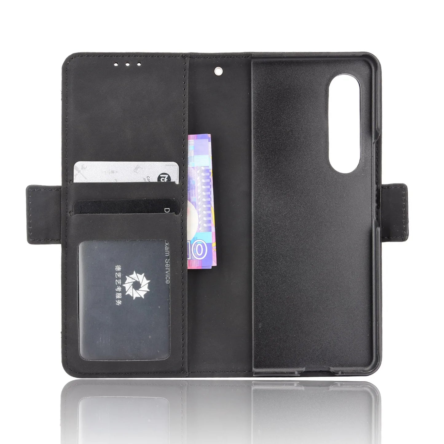 Leather Case For Samsung Galaxy Z Fold 5 4 3 Fold4 5G With Pen Slot Card Solt Holder Phone Bag Magnetic Flip Book Wallet Cover