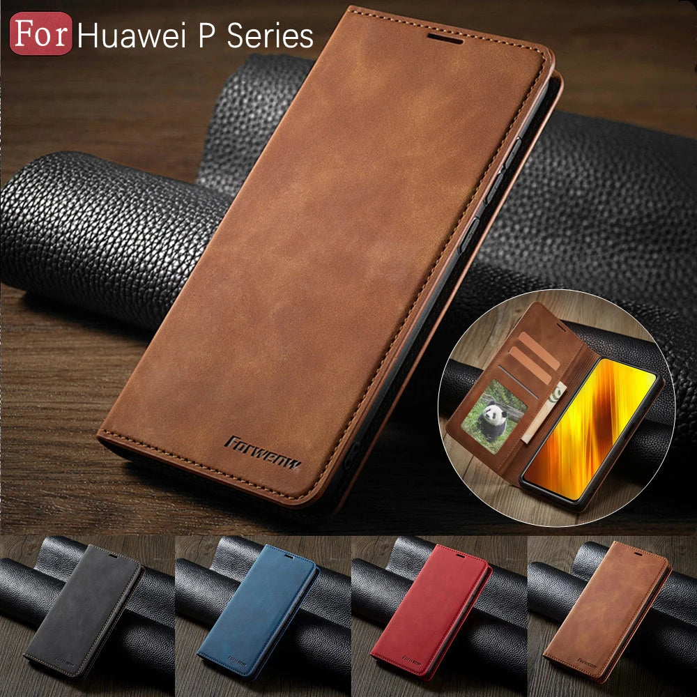 Luxury Leather Case For Huawei P40 P30 P20 Mate 30 20 Pro Lite P Smart Plus 2020 2019 Magnetic Flip Wallet Phone Bag Cover Coque