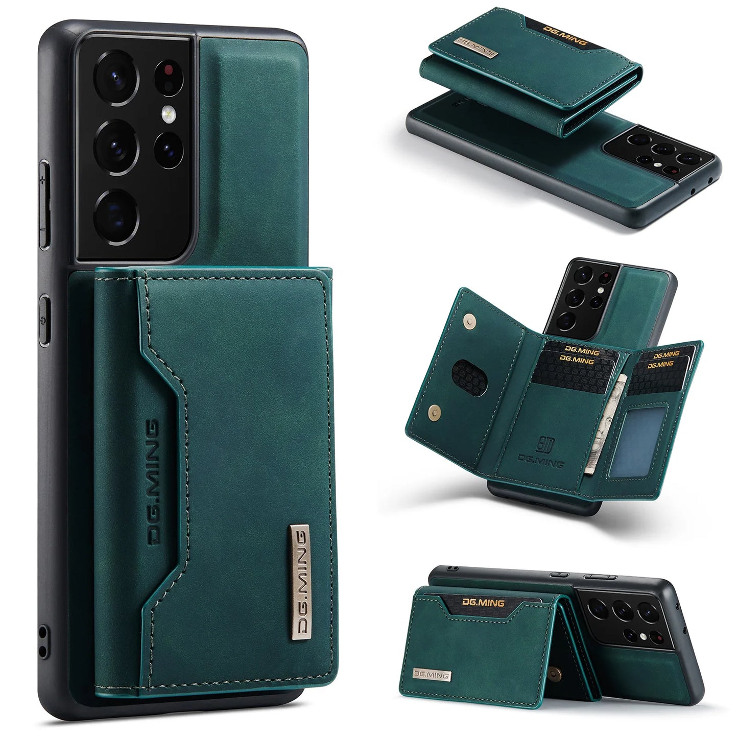 Luxury Leather Magnetic attraction Phone Case For Samsung Galaxy S23 S24 S21 FE S22 Plus Note 20 Ultra Card Holder Wallet Cover