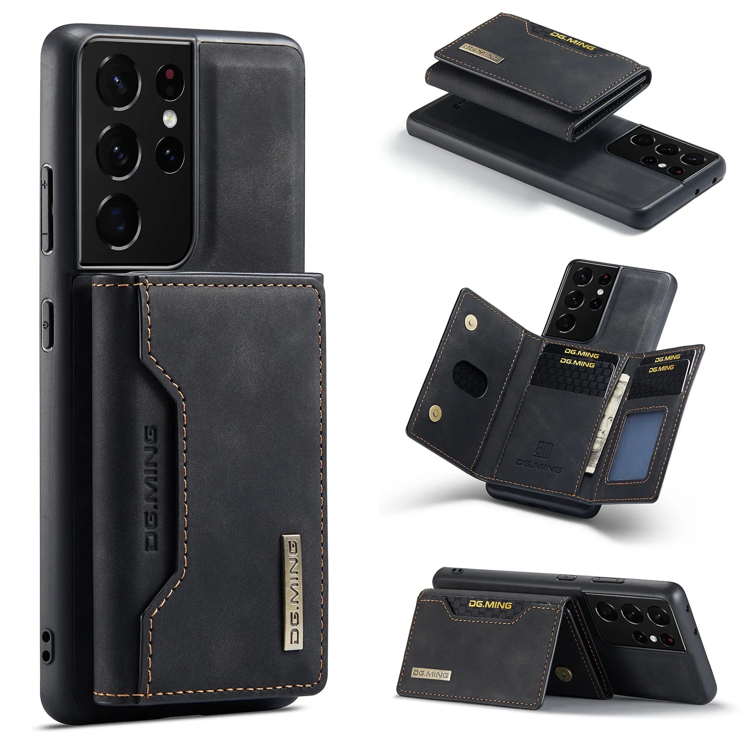 Luxury Leather Magnetic attraction Phone Case For Samsung Galaxy S23 S24 S21 FE S22 Plus Note 20 Ultra Card Holder Wallet Cover