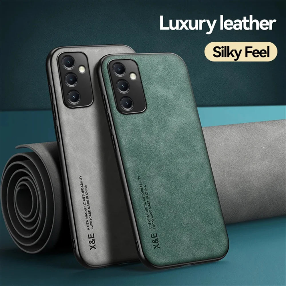 Magnetic Sheepskin Leather Phone Case For Samsung Galaxy A54 5G A53 A52 A51 A71 A13 A12 A31 A73 A72 A50 A70 A21s A33 A34 Cover