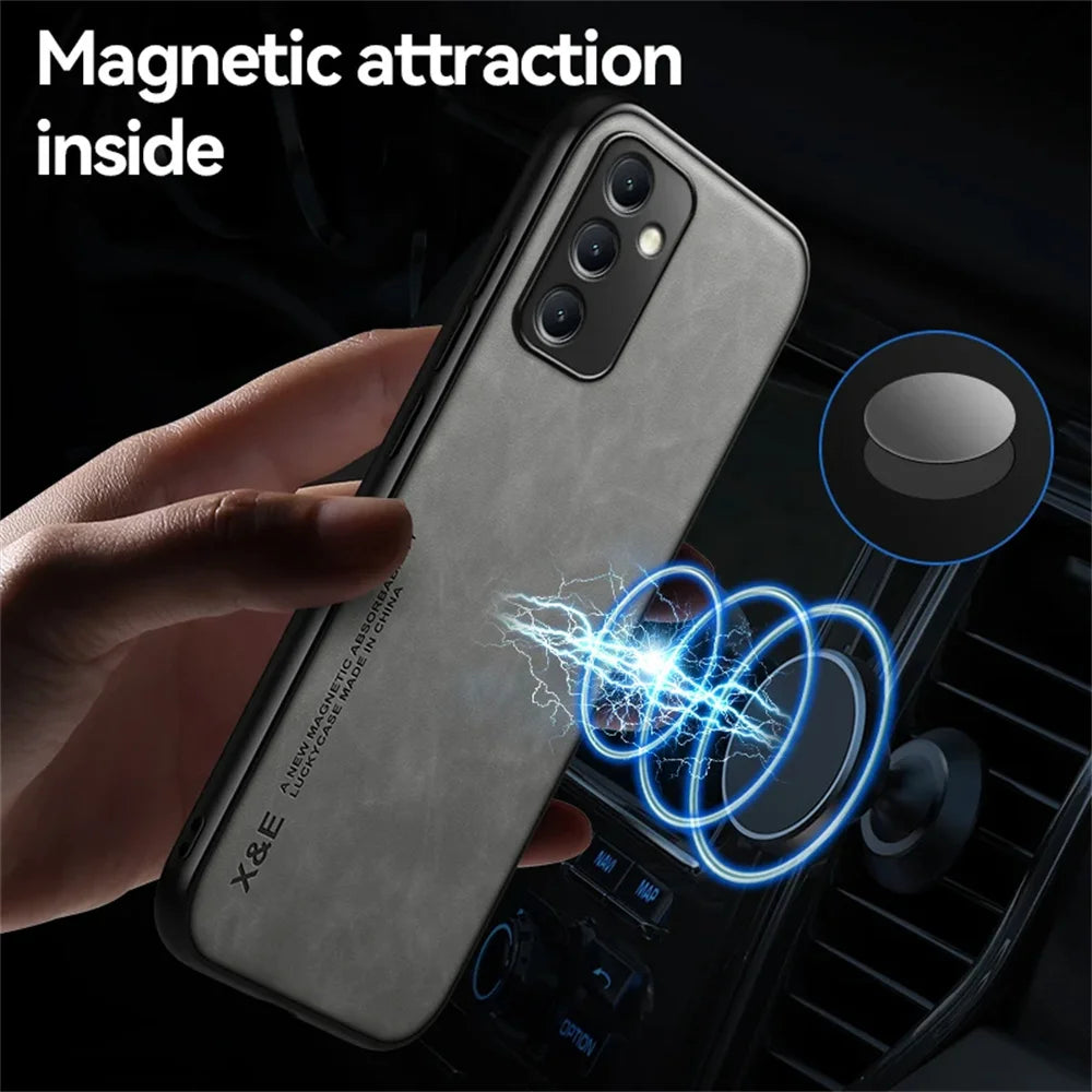 Magnetic Sheepskin Leather Phone Case For Samsung Galaxy A54 5G A53 A52 A51 A71 A13 A12 A31 A73 A72 A50 A70 A21s A33 A34 Cover