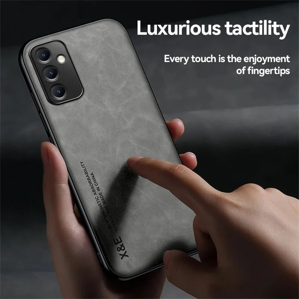 Magnetic Sheepskin Leather Phone Case For Samsung Galaxy A54 5G A53 A52 A51 A71 A13 A12 A31 A73 A72 A50 A70 A21s A33 A34 Cover