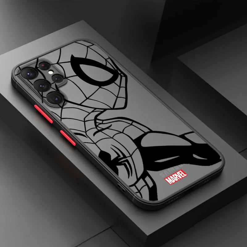 Marvel Spiderman Venom For Samsung S23 S22 S21 S20 S10 S9 Note 20 10 Ultra Plus FE Lite Frosted Translucent Phone Case