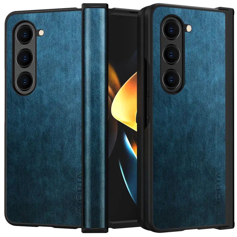 Premium PU Leather Phone Case For Samsung Galaxy Z Fold 4 Fold 3 Fold 5 5G Full Shockproof Case Cover