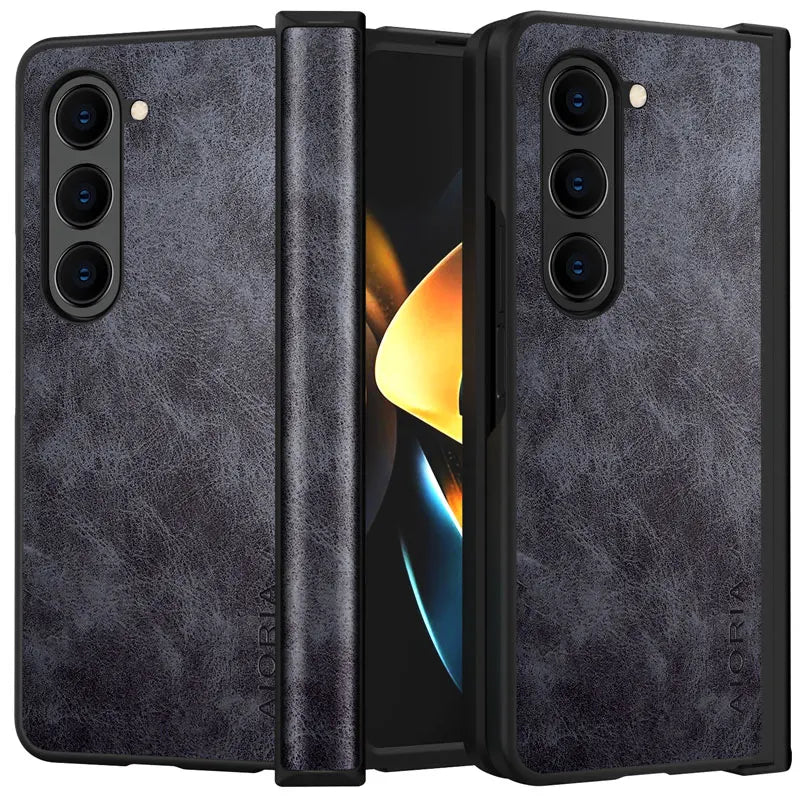 Premium PU Leather Phone Case For Samsung Galaxy Z Fold 4 Fold 3 Fold 5 5G Full Shockproof Case Cover