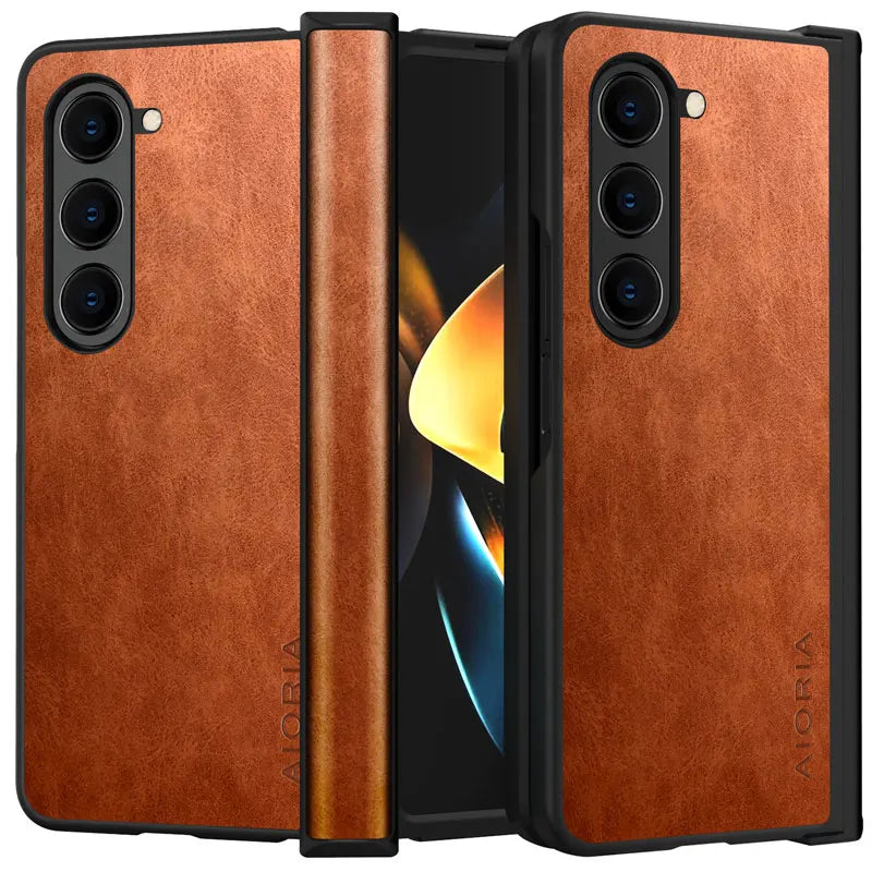 Premium PU Leather Phone Case For Samsung Galaxy Z Fold 4 Fold 3 Fold 5 5G Full Shockproof Case Cover