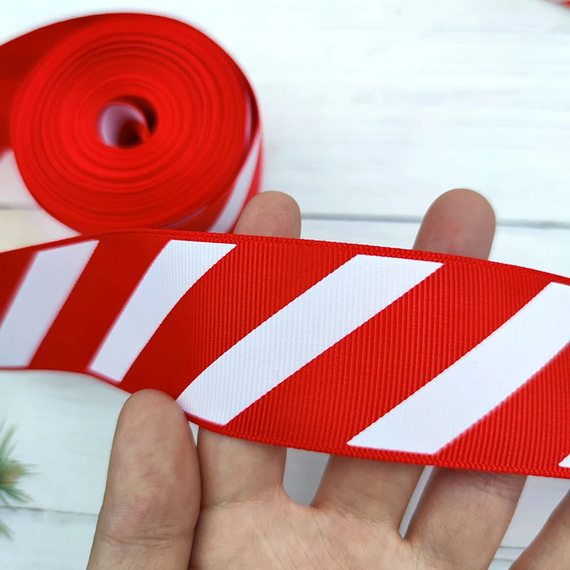 Diagonal Striped Thread Ribbon Ribbon 10 Yards Carnival Ribbon Gift Box Packaging Ribbon Holiday Scene Christmas Decoration ﻿