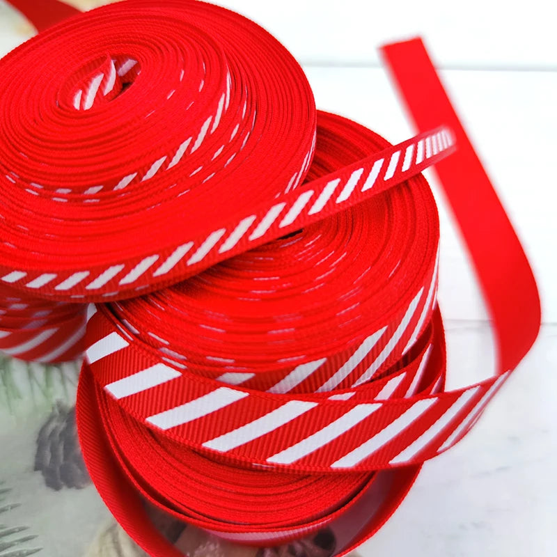 Diagonal Striped Thread Ribbon Ribbon 10 Yards Carnival Ribbon Gift Box Packaging Ribbon Holiday Scene Christmas Decoration ﻿