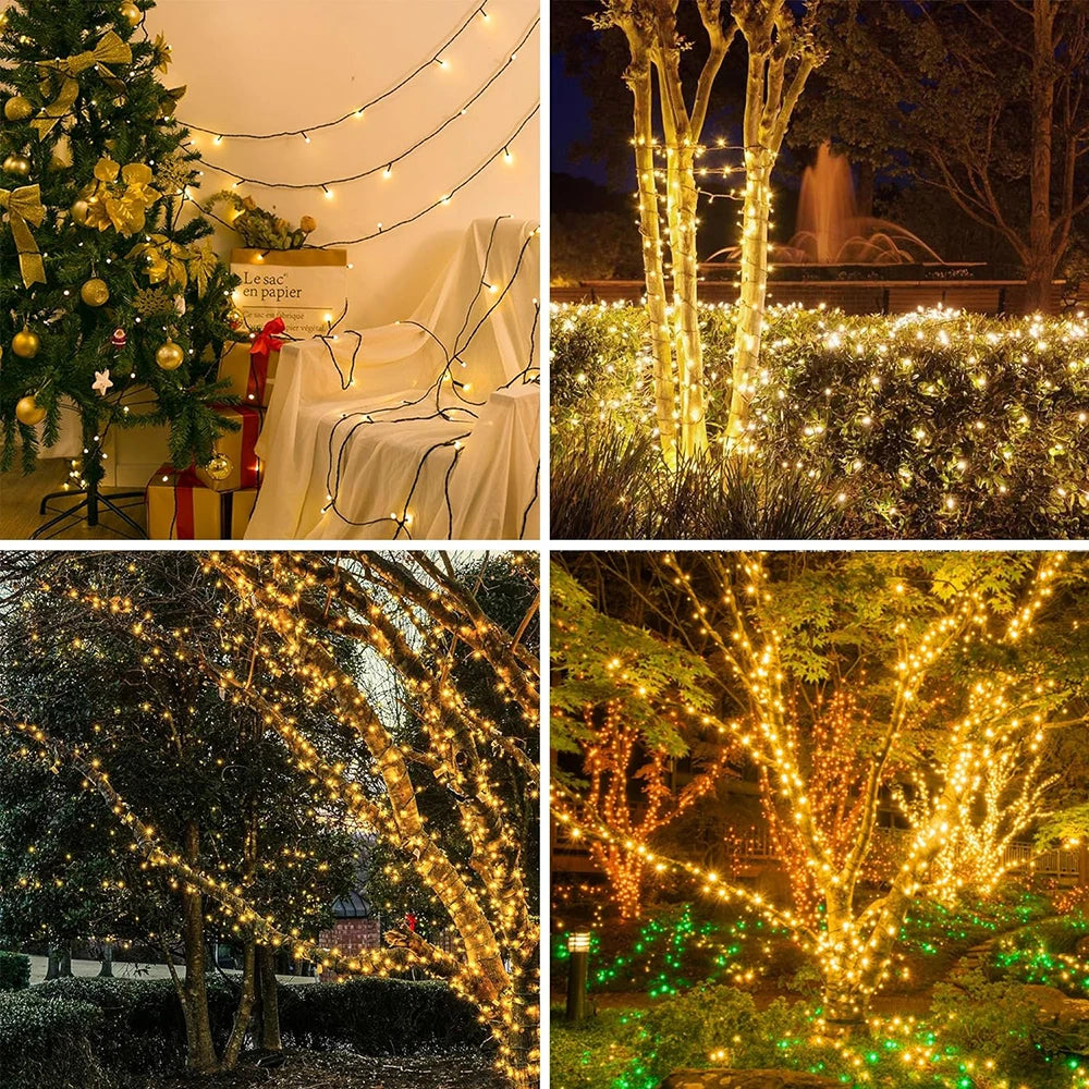 Remote 50M LED String Lights Outdoor Waterproof 8 Modes Connectable Fairy Light for Home Party Wedding Christmas Decoration