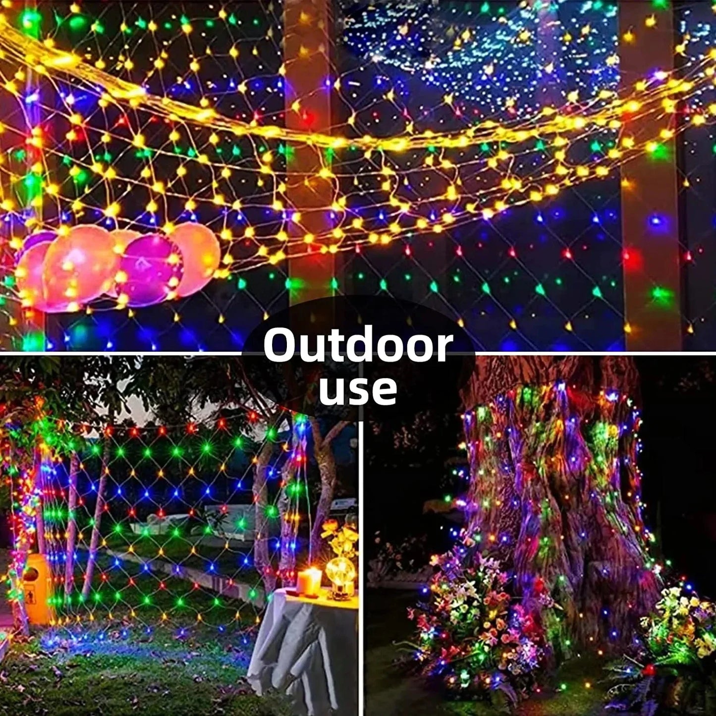 8 Modes Solar Power LED Net Curtain Lamp Mesh Fairy String Light Christmas New Year Decoration Outdoor Waterproof Street Garland