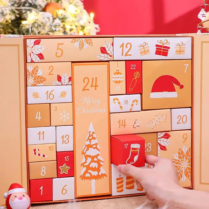 2024 New Christmas Gift Box 24 Days Countdown Calendar Empty Advent Cardboard Boxes To Fill For Small Gift And Models