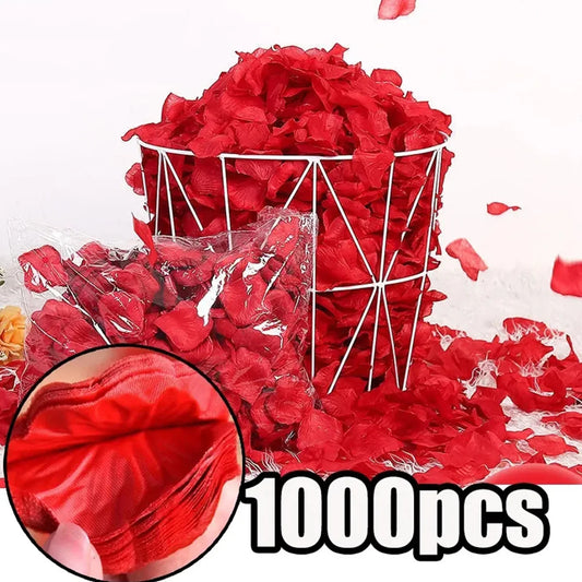 1000Pcs Artificial Fake Rose Petals Colorful Simulation Silk Rose Petal For Valentines Day Wedding Party Romantic Decoration