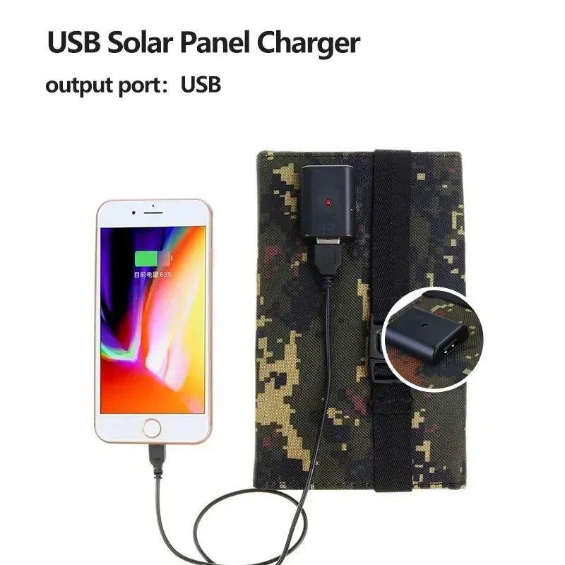 200W 5V Foldable Portable Solar Panel Mobile Electronic Product Power Bank Outdoor Waterproof USB Camping And Hiking Accessories