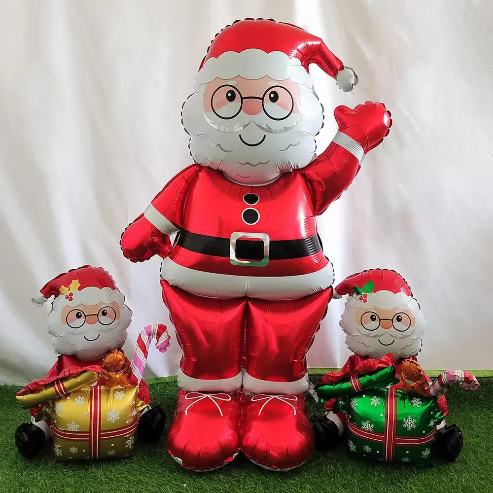 Christmas Standing Santa Snowman Xmas Tree Inflatables Foil Balloon New Year Christmas Navidad 2025 DIY Home Party Decorations