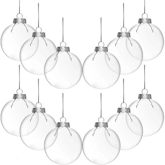 6Pcs Clear Plastic Christmas Ball Fillable Ornament Xmas Tree Hanging Bauble Pendant 2024 Christmas Home Decoration Navidad Gift