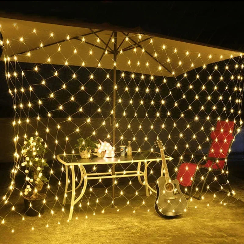 2x3M EU or US Plug LED Net Mesh Fairy String Light Garland Window Curtain Christmas Fairy Light Wedding Party Holiday Decoration