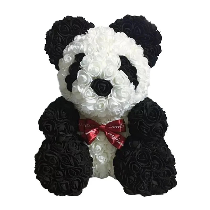 Dropshipping 40cm Teddy Bear of Rose Artificial Flowers PE Rose Bear for Women Valentines Wedding Christmas Gift Box Home Decor