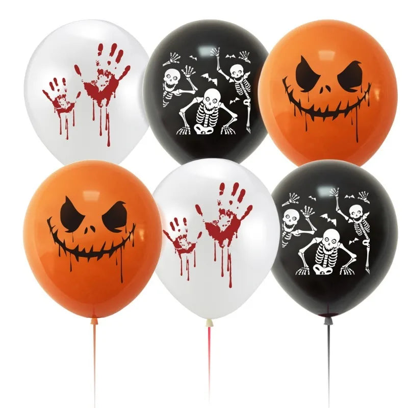 12/120pcs 12inch Halloween Latex Balloons Horror Pumpkin Ghost Balloon Halloween Events Party Decor Festive Inflatable Balloons