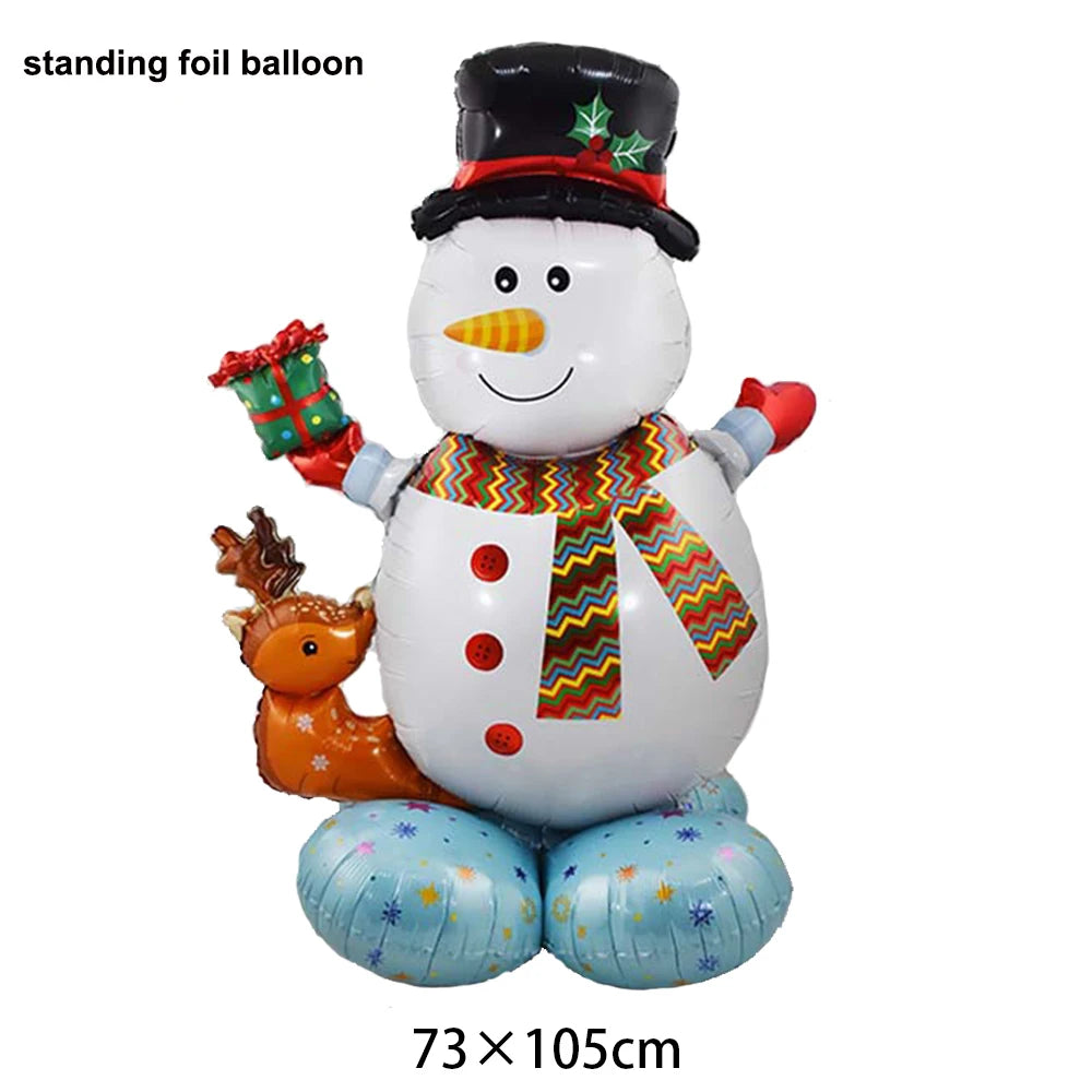 Christmas Inflatable Snowman Balloon Standing Snowman  Foil Balloon Outdoor Yard Decorations New Year Xmas Party Christmas Decor