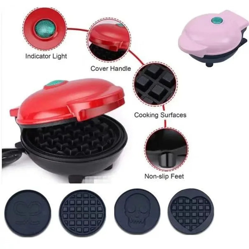 Multi functional mini waffle maker, sandwich cake Baking pan, home breakfast electric pancake maker, fully automatic dessert