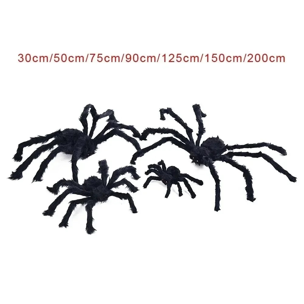 1/3pcs Giant Black Plush Spider Halloween Decorations Outdoor Scary Large Spiders Halloween Party Bar Haunted House Horror Props