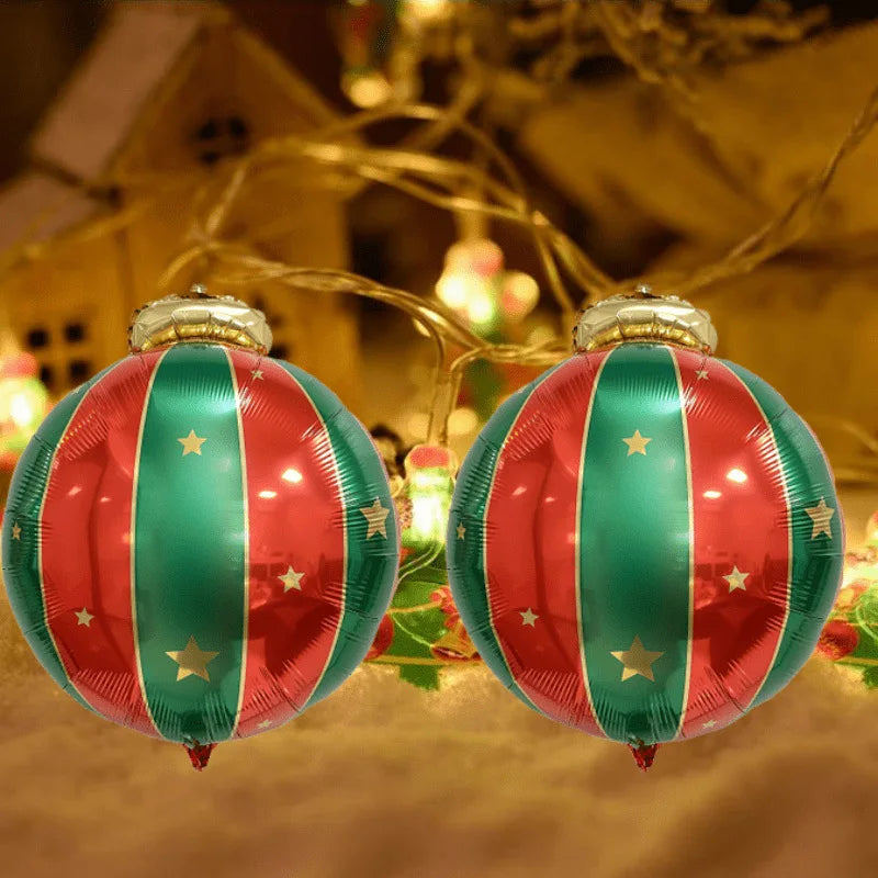 1/3/5Pcs Christmas Ball Balloons Christmas Ornaments 27inch Inflatable Ball Foil Balloons for Christmas New Year Party Decoratio