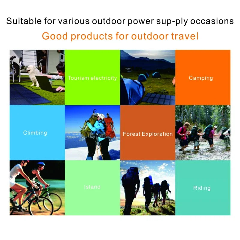 900W Folding -Solar Panel Portable Bag USB Output Solar Charger Outdoor Power Business Trip Hiking Camping Phone Power Generator