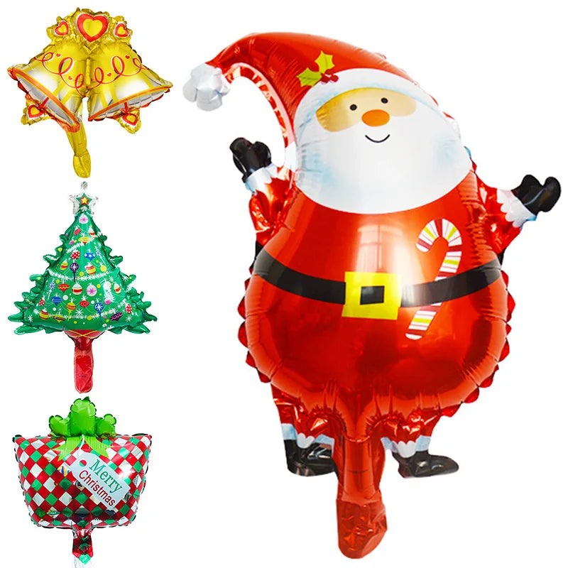 Xmas Tree Christmas Inflatables Balloons Mini Aluminum Film Cartoon Outdoor Standing Snowman Party Decorations