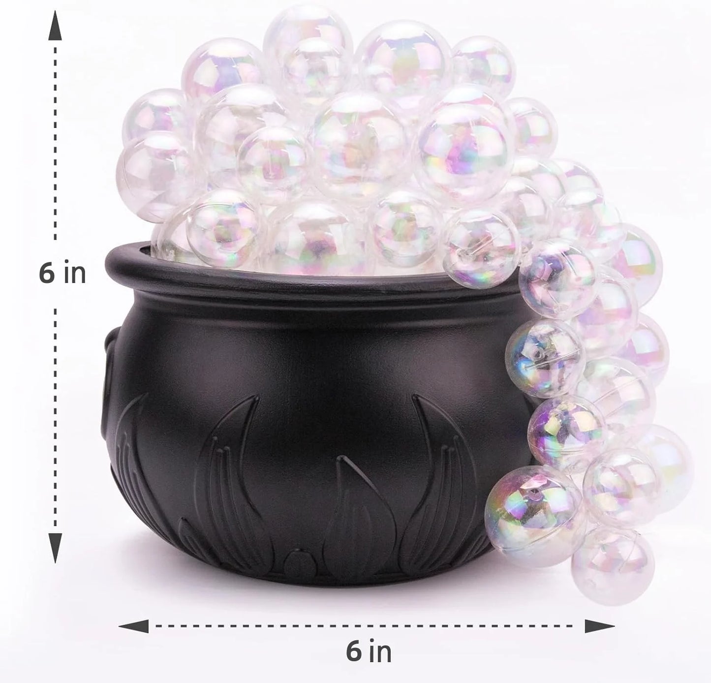 Mini 6 inches DIY Bubbling Cauldron Set Halloween Decorations Indoor ,Black Plastic Bowl Decoration for Home Kitchen Party Table