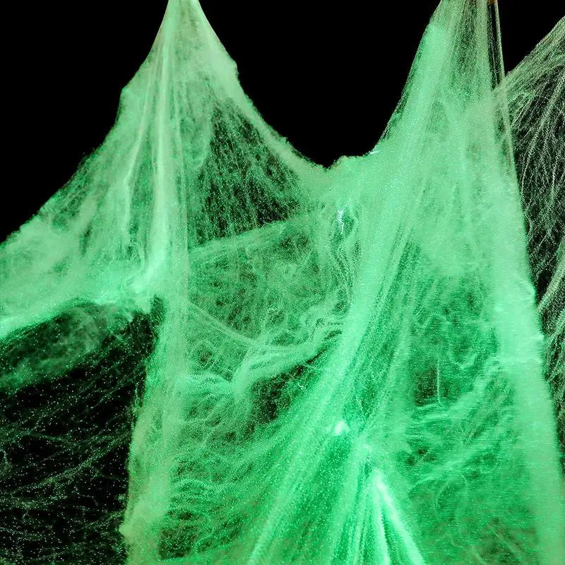 3/6/10 Meters Glow in The Dark Spider Web Halloween Fake White Spider Webs Halloween Decoration for Home/Outdoor Decor