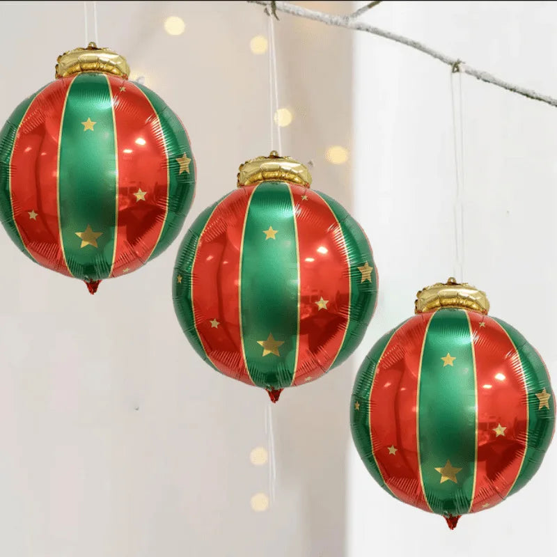 1/3/5Pcs Christmas Ball Balloons Christmas Ornaments 27inch Inflatable Ball Foil Balloons for Christmas New Year Party Decoratio