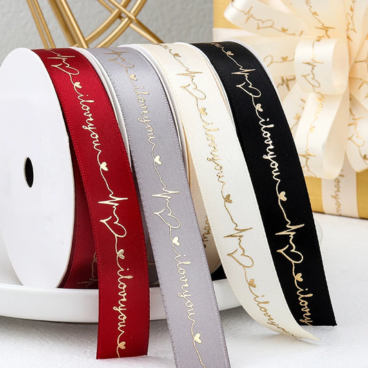 10 Yards Love You Collection High Quality Ribbon Valentine's Day Wedding Event Party Christmas Decoration Baking Bouquet Bow