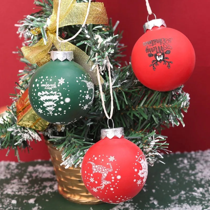 2/12PCS Christmas Balls Red Green Xmas Tree Ornaments Ball New Year Hanging Pendant Home Party Gift Holiday Decoration Supplies