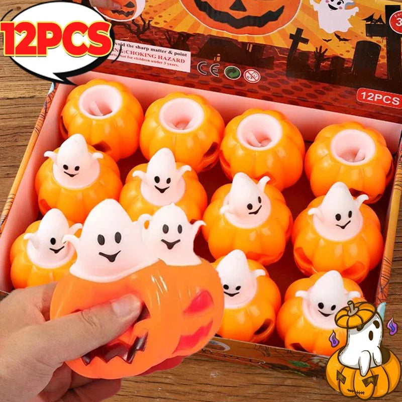 Funny Pumpkin Ghost Squeeze Toy Adult Kids Decompression Toys Relief Stress Vent Ball Halloween Party Decoration Prop Baby Gifts