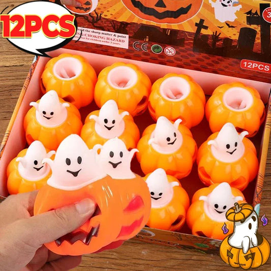 Funny Pumpkin Ghost Squeeze Toy Adult Kids Decompression Toys Relief Stress Vent Ball Halloween Party Decoration Prop Baby Gifts