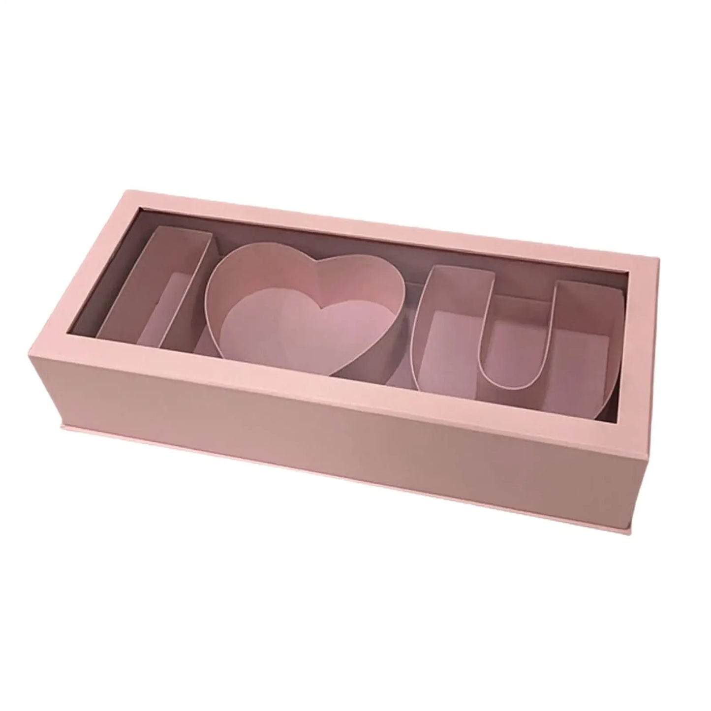 Empty Flower Box i Love U Cardboard for Valentines's Day Parties Anniversary