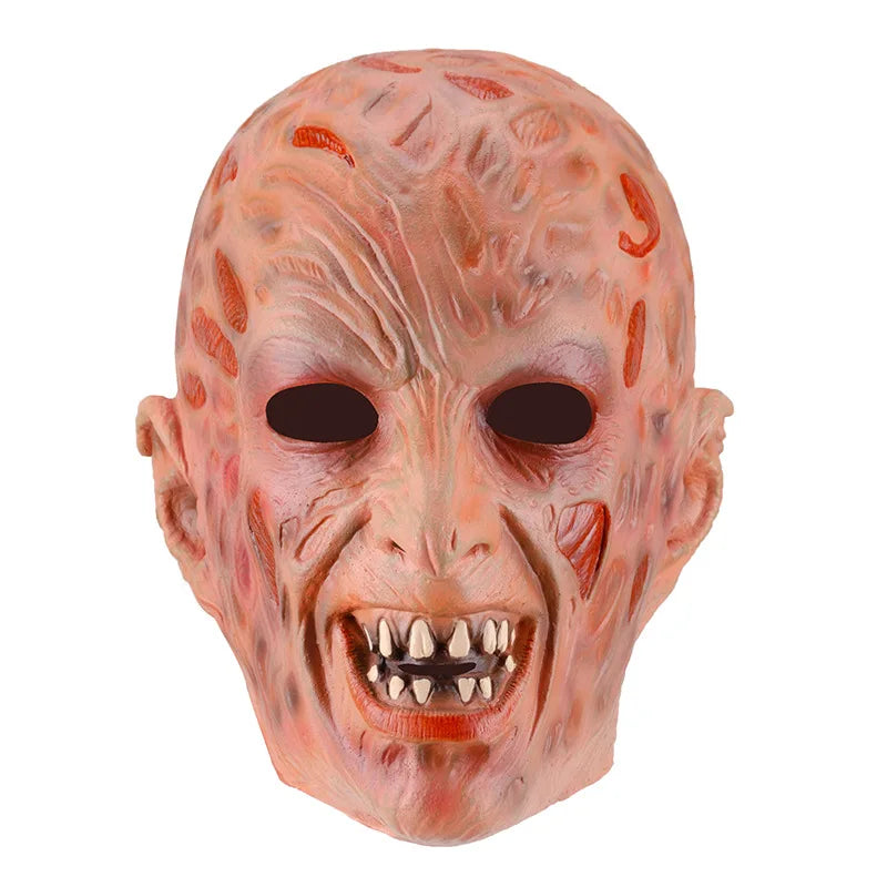 Halloween Freddy Mask Krueger Killer Cosplay Gloves Hat Horror Costume Full Head Latex Mask Masquerade Supplies