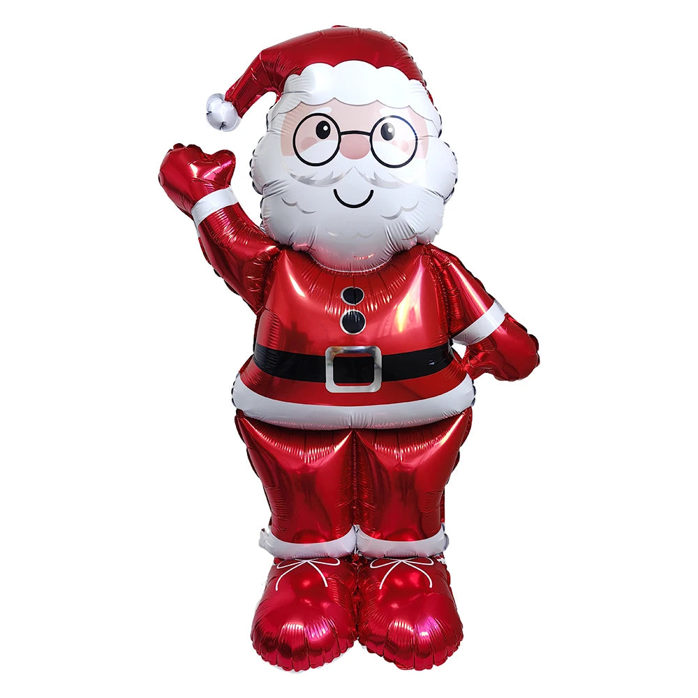 Christmas Tree Inflatable Foil Balloons Standing Santa Claus Balloon Gift Box Snowman Elk Christmas Decor Balloons Party Supplie