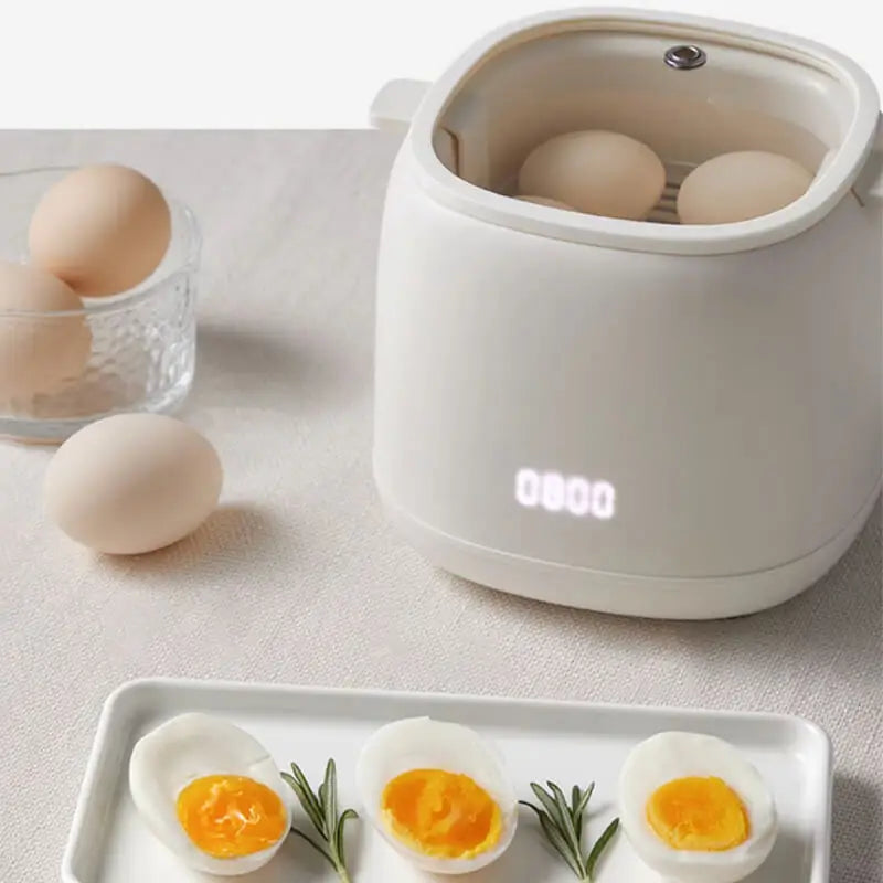 Smart Egg Cooker 300W Electric Egg Boiler Breakfast Machine Egg Custard Steaming Cooker Auto-Off Generic Omelette Cooking Tools