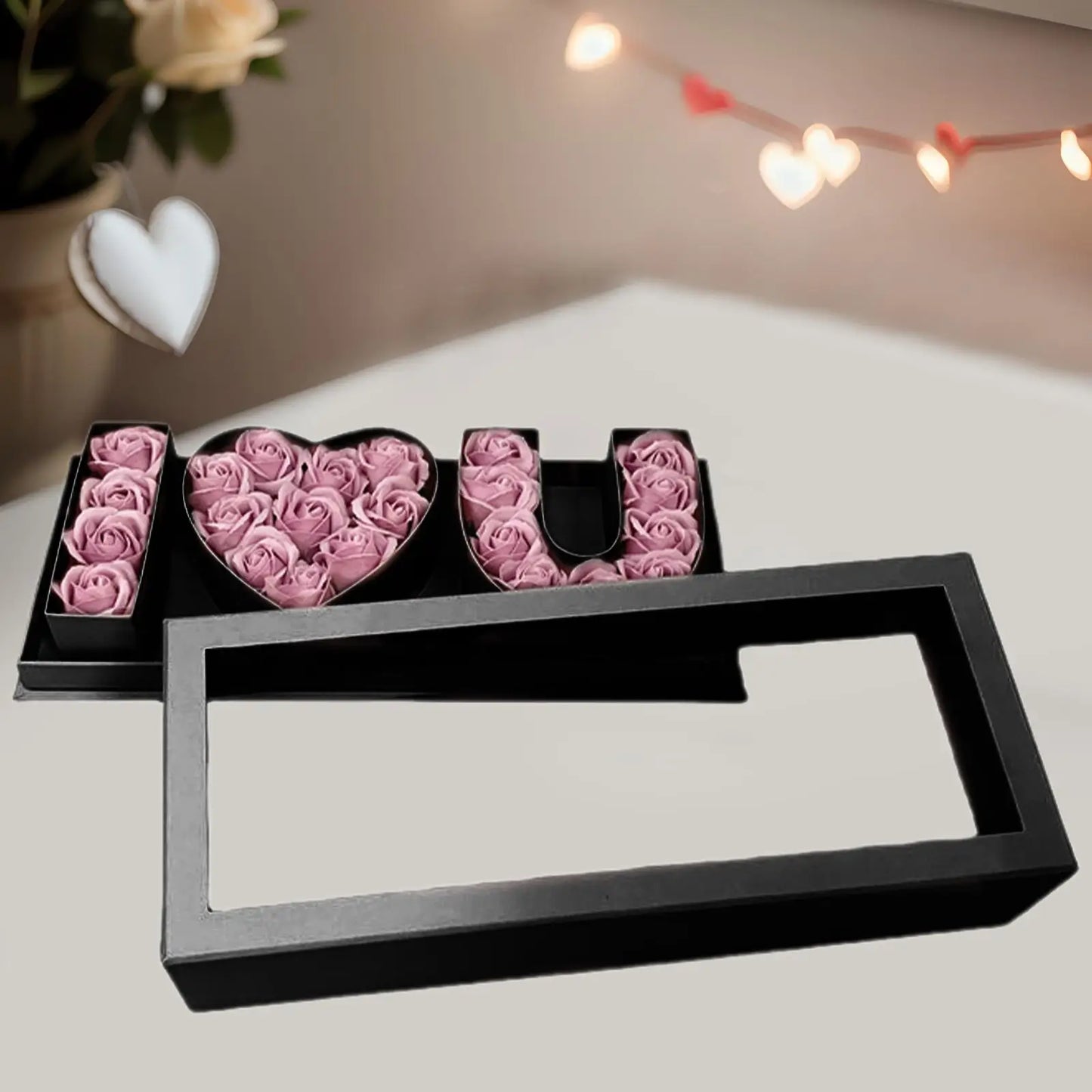 Empty Flower Box i Love U Cardboard for Valentines's Day Parties Anniversary